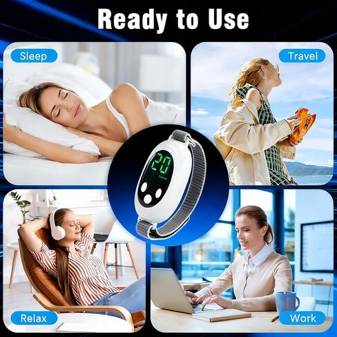 جهاز محمول للمساعدة في النوم، جهاز للقلق، يساعد على تخفيف القلق على النوم، ويعزز الراحة، قابل لإعادة الشحن عبر USB لتخفيف التوتر، ونوبات الذعر والإثارة، وتحسين النوم، والمزاج والتركيز in Kuwait
