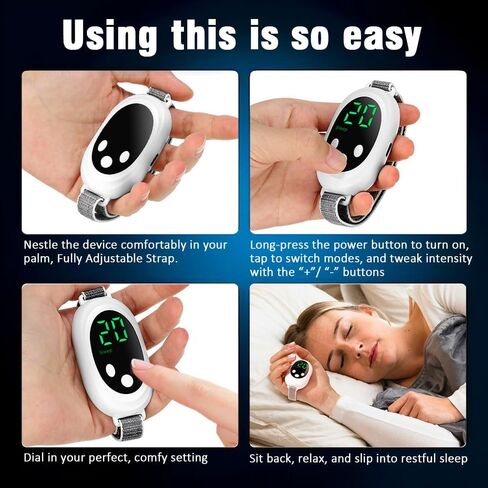 جهاز محمول للمساعدة في النوم، جهاز للقلق، يساعد على تخفيف القلق على النوم، ويعزز الراحة، قابل لإعادة الشحن عبر USB لتخفيف التوتر، ونوبات الذعر والإثارة، وتحسين النوم، والمزاج والتركيز in Kuwait