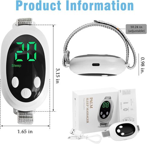 جهاز محمول للمساعدة في النوم، جهاز للقلق، يساعد على تخفيف القلق على النوم، ويعزز الراحة، قابل لإعادة الشحن عبر USB لتخفيف التوتر، ونوبات الذعر والإثارة، وتحسين النوم، والمزاج والتركيز in Kuwait