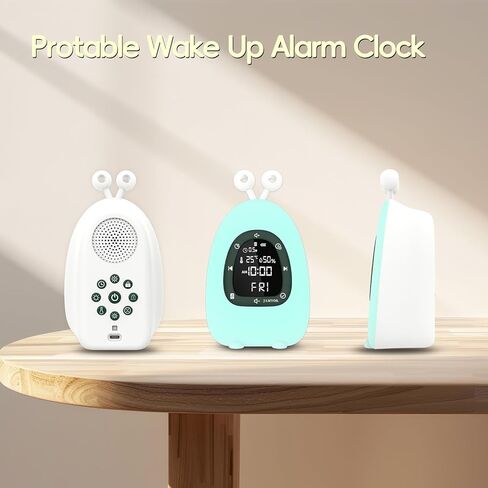 Sunrise Alarm Clock Wake Up Light, White Noise Sound Machine with 20 Soothing Sounds, 10 Night Lights, Bluetooth Speaker/Temp & Humidity/Rechargeable, Dimmable Clock Gift for Baby Kids Adults in Saudi Arabia