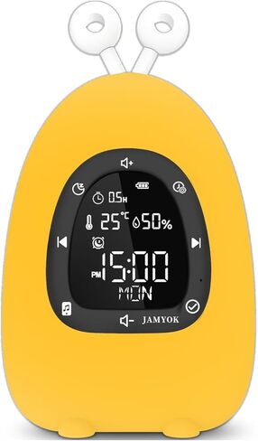 Sunrise Alarm Clock Wake Up Light, White Noise Sound Machine with 20 Soothing Sounds, 10 Night Lights, Bluetooth Speaker/Temp & Humidity/Rechargeable, Dimmable Clock Gift for Baby Kids Adults in Saudi Arabia