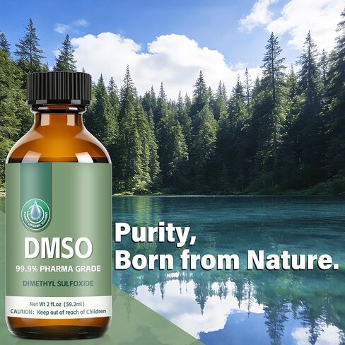 DMSO 99.9%، DMSO نقي من الدرجة الصيدلانية مع قطارة في زجاجة زجاجية، سائل ثنائي ميثيل سلفوكسيد غير مخفف، 2 أونصة سائلة in Kuwait