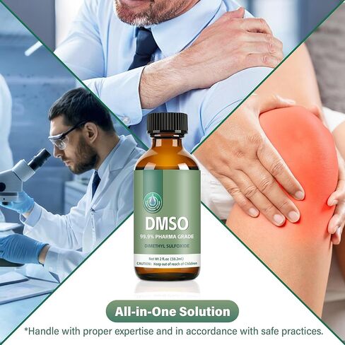 DMSO 99.9%، DMSO نقي من الدرجة الصيدلانية مع قطارة في زجاجة زجاجية، سائل ثنائي ميثيل سلفوكسيد غير مخفف، 2 أونصة سائلة in Kuwait