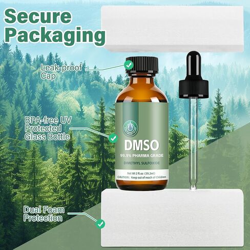 DMSO 99.9%، DMSO نقي من الدرجة الصيدلانية مع قطارة في زجاجة زجاجية، سائل ثنائي ميثيل سلفوكسيد غير مخفف، 2 أونصة سائلة in Kuwait