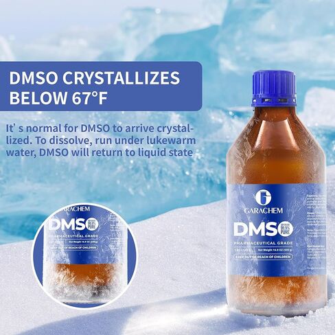 GARACHEM درجة صيدلانية 99.9% DMSO نقي في زجاجة زجاجية، سائل نقي ثنائي ميثيل سلفوكسيد 16.9 أونصة، غير مخفف، رائحة منخفضة in Kuwait