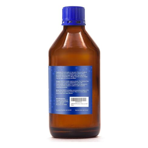 GARACHEM درجة صيدلانية 99.9% DMSO نقي في زجاجة زجاجية، سائل نقي ثنائي ميثيل سلفوكسيد 16.9 أونصة، غير مخفف، رائحة منخفضة in Kuwait