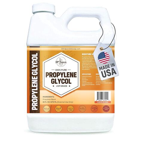 Propylene Glycol USP Grade (16 oz) Non-GMO Moisturizer, Solvent, Emulsifier, Humectant, Soaps, Lotions, Antifreeze, Fog Machines | Highest Purity Manufactured in USA | 16 FL OZ in Kuwait