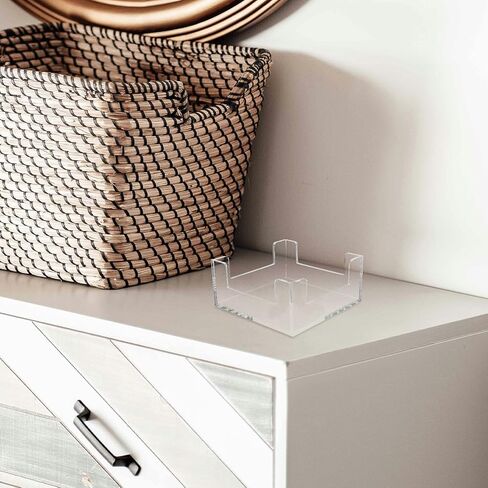 SUPVOX Acrylic Napkin Holder Desktop Tissue Dispenser Vertical Paper Holder with Four-sided Cutout Design for Kitchen Bathroom Party Events in Saudi Arabia