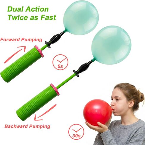 Balloon Pump Handheld - Dual Action Manual Air Inflator for Balloons, Rapid Two-Way Blower for Party Decoration in Saudi Arabia