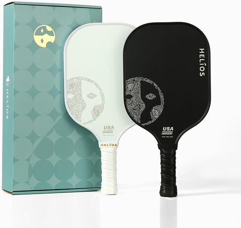 مجموعة مجداف كرة البيسبول الأساسية من هيليوس مكونة من قطعتين - نصف قمر | سطح من الألياف الزجاجية المقواة مع قلب قرص العسل التفاعلي | 8oz، مجموعة المبتدئين للتحكم | تمت الموافقة على برنامج USAP in Kuwait