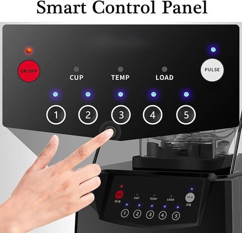 خلاط تجاري صانع العصائر، خلاط كهربائي بحامل سعة 1.8 لتر، شفرة ثلج بقوة 17000 دورة في الدقيقة مع درع عازل للصوت، 5 سرعات، للمطبخ والحليب والشاي والقهوة والحلوى والترفيه in Kuwait