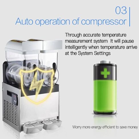 Commercial Double Tank Slushy Juice Machine; 5L Stainless Steel Ice Mixing Cooling Drinks Smoothie Maker; 2 Tanks for Business Mobile Bar Party. in Saudi Arabia