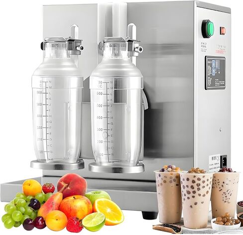 ماكينة خفق شاي الحليب الكهربائية - خلاط مشروبات برأس مزدوج 360 درجة لشاي الفقاعات والعصائر والقهوة والكوكتيلات - سعة 350 مل إلى 1000 مل in Kuwait