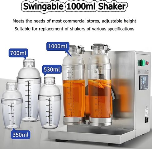 ماكينة خفق شاي الحليب الكهربائية - خلاط مشروبات برأس مزدوج 360 درجة لشاي الفقاعات والعصائر والقهوة والكوكتيلات - سعة 350 مل إلى 1000 مل in Kuwait