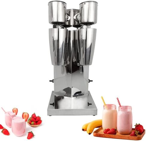 Double Heads Commercial Milkshake Mixer Maker, 2 Speed Fully Automatic Drink Mixer with Stainless Steel Milkshake Mixing Cup for Cafes,Shakes,Bars in Saudi Arabia