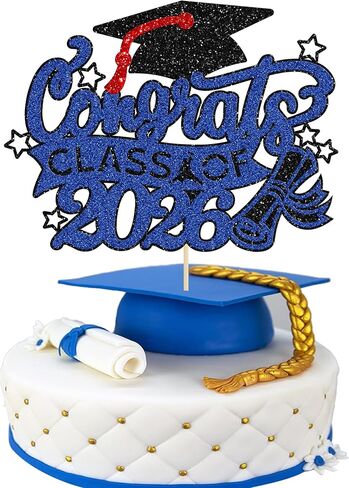 Gyufise 24Pcs 2025 Graduation Cap Cupcake Toppers Glitter Glitter Class of 2025 Grad Cap Cake Picks 2025 Graduation Theme Party Cake Decorations Purple in Kuwait