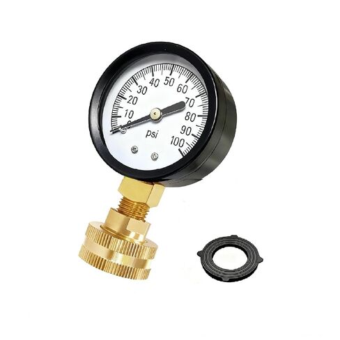 YSIL 0-100 PSI مقياس اختبار ضغط المياه 3/4 بوصة GHT أنثى خرطوم حديقة علبة حديد مع حلقة إغلاق لقياس نظام الري المنزلي in Kuwait