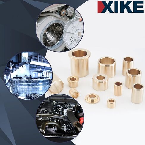 XIKE 4 قطع من محامل الأكمام النحاسية المصبوبة - 1/2 بوصة تجويف × 5/8 بوصة OD × 5/8 بوصة طول، بدون زيت وتشحيم ذاتي، مقاومة عالية للاهتراء للآلات الصناعية in Saudi Arabia
