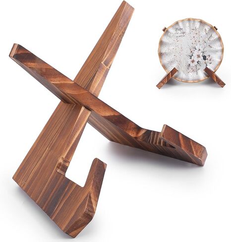 Platter Display Stand, Bowl Display Stand, 6.5 Inch Bowl Holder Wooden Stands for Displays Extra Wooden Plate Stands Deep Decorative Platter Easel Holder for Decorative Pottery Bowls Picture Dish Book in Saudi Arabia