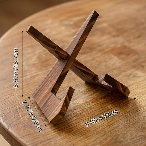 Platter Display Stand, Bowl Display Stand, 6.5 Inch Bowl Holder Wooden Stands for Displays Extra Wooden Plate Stands Deep Decorative Platter Easel Holder for Decorative Pottery Bowls Picture Dish Book in Saudi Arabia
