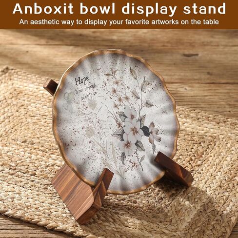 Platter Display Stand, Bowl Display Stand, 6.5 Inch Bowl Holder Wooden Stands for Displays Extra Wooden Plate Stands Deep Decorative Platter Easel Holder for Decorative Pottery Bowls Picture Dish Book in Saudi Arabia