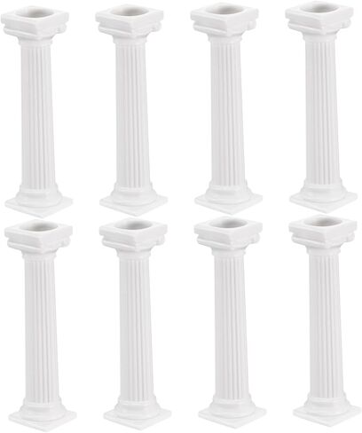 Cabilock Roman Cake Support Columns 8-Pack Tiered Cake Pillars for Multi-Layer Stands Wedding Birthday Dessert Display Easy to Clean Plastic in Saudi Arabia