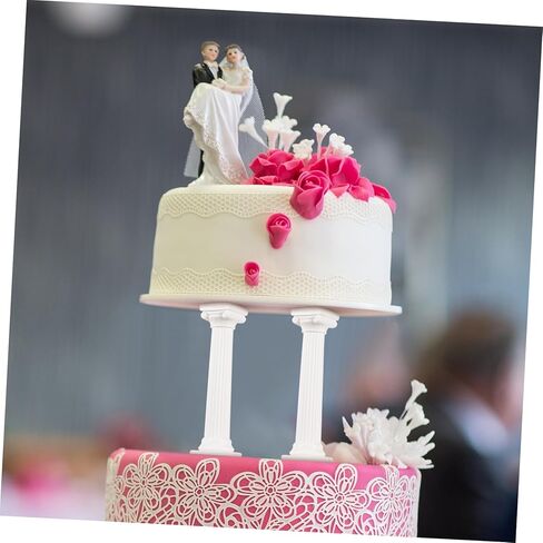 Cabilock Roman Cake Support Columns 8-Pack Tiered Cake Pillars for Multi-Layer Stands Wedding Birthday Dessert Display Easy to Clean Plastic in Saudi Arabia