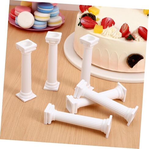 Cabilock Roman Cake Support Columns 8-Pack Tiered Cake Pillars for Multi-Layer Stands Wedding Birthday Dessert Display Easy to Clean Plastic in Saudi Arabia