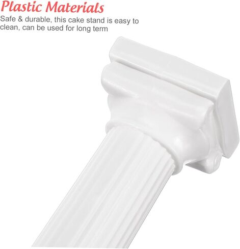 Cabilock Roman Cake Support Columns 8-Pack Tiered Cake Pillars for Multi-Layer Stands Wedding Birthday Dessert Display Easy to Clean Plastic in Saudi Arabia