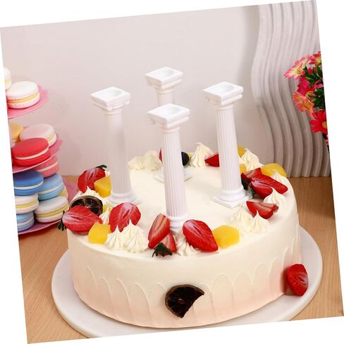 Cabilock Roman Cake Support Columns 8-Pack Tiered Cake Pillars for Multi-Layer Stands Wedding Birthday Dessert Display Easy to Clean Plastic in Saudi Arabia