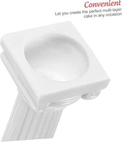 Cabilock Roman Cake Support Columns 8-Pack Tiered Cake Pillars for Multi-Layer Stands Wedding Birthday Dessert Display Easy to Clean Plastic in Saudi Arabia