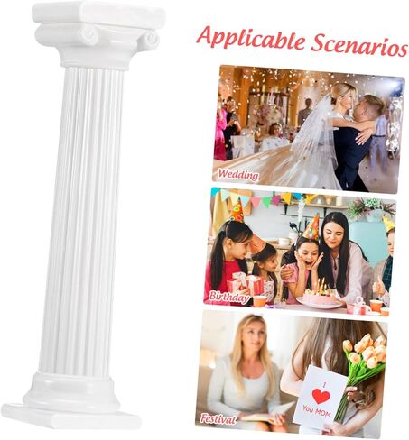Cabilock Roman Cake Support Columns 8-Pack Tiered Cake Pillars for Multi-Layer Stands Wedding Birthday Dessert Display Easy to Clean Plastic in Saudi Arabia