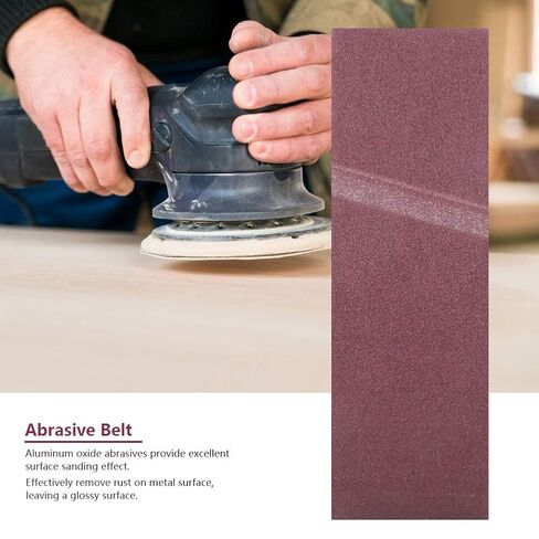 10 عبوات 533 × 75 مم حزام صنفرة من أكسيد الألومنيوم شريط كاشط من 40 إلى 180 حبيبة لأعمال النجارة وتلميع المعادن وإزالة الصدأ والتشطيب السطحي (80# 10 عبوات) in Kuwait