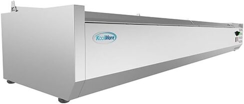 Pemberly Row 71" Stainless Steel Refrigerated Countertop Prep Rail, Silver Finish, Includes Eight 1/3 Food Pans, Digital Temperature Display, NSF Compliant Commercial Kitchen Refrigeration Unit in Saudi Arabia