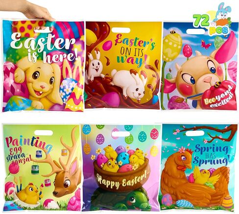 Joyin 48 PCS Easter Gift PE Bags 11.8 "× 11.8" in Saudi Arabia