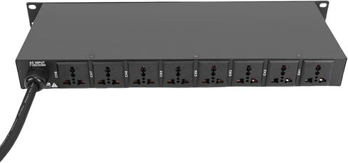 مكيف تسلسلي للطاقة بـ 10 منافذ، منفذ USB لمفتاح الطاقة المستقل مع شاشة رقمية واضحة الجهد الكهربي في الوقت الحقيقي، لمعدات الصوت في الاستوديو (قابس أمريكي) in Saudi Arabia