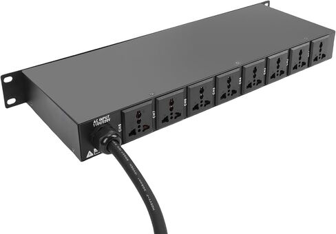 مكيف تسلسلي للطاقة بـ 10 منافذ، منفذ USB لمفتاح الطاقة المستقل مع شاشة رقمية واضحة الجهد الكهربي في الوقت الحقيقي، لمعدات الصوت في الاستوديو (قابس أمريكي) in Saudi Arabia