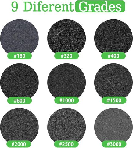 مجموعة إسفنجة سنفرة مكونة من 32 قطعة، 12 درجة مختلفة من كتلة الصنفرة 180-3000 حبيبة، ورق رمل قابل لإعادة الاستخدام رطب وجاف مقاس 4 × 3 بوصة للجدران الجافة المصنوعة من الخشب المعدني وطلاء السيارات والبلاستيك DIY (مجموعة متنوعة من الحبيبات) in Kuwait