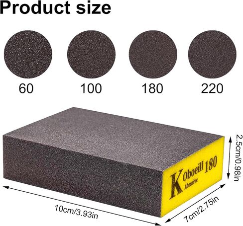 8 قطع من إسفنجات الصنفرة، 60،100،180،220 قطعة من كتل صنفرة الحوائط الجافة للخشب، وكتل ورق الصنفرة القابلة لإعادة الاستخدام، وإسفنجات ورق الصنفرة القابلة للغسل، وكتل رمل اليد الجافة الرطبة للزجاج المعدني للحوائط الجافة الخشبية in Kuwait