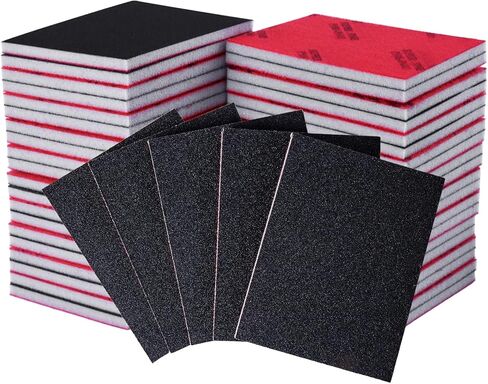 22 Pcs Sanding Sponge 120-3000 Grit Sandpaper Assortment, Washable & Reusable Sanding Blocks for Wood, Metal, Drywall, Glazing, Wet Dry Sandpaper for Smooth Finishing in Saudi Arabia