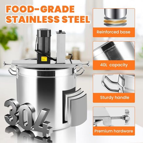 Automatic Food Mixer 40L/10.5 Gal Sauce Stirrer Frying Machine Electric Mixer Machine Commercial Pot Seasoning Bottom Soup Sauce Stirrer for for Making Jam, Sauce (110V) in Kuwait