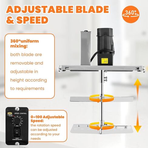 Automatic Food Mixer 40L/10.5 Gal Sauce Stirrer Frying Machine Electric Mixer Machine Commercial Pot Seasoning Bottom Soup Sauce Stirrer for for Making Jam, Sauce (110V) in Kuwait