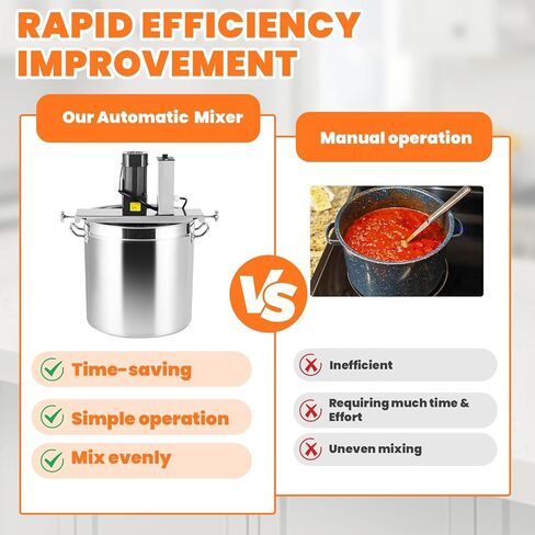Automatic Food Mixer 40L/10.5 Gal Sauce Stirrer Frying Machine Electric Mixer Machine Commercial Pot Seasoning Bottom Soup Sauce Stirrer for for Making Jam, Sauce (110V) in Kuwait