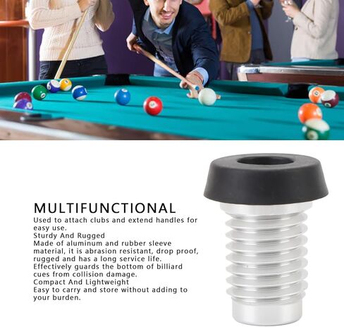 Pool Cue Stick Butt Protector Screw Fixation Protective Pad, Compact Aluminum Alloy and Rubber Sleeve Pool Cue Bottom Bumper in Saudi Arabia