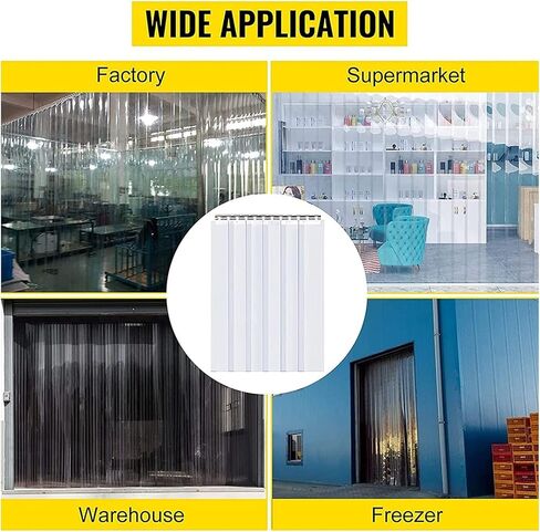 ستارة باب بشريط PVC - فينيل شفاف مقاوم للماء، ستائر بلاستيكية ناعمة للاستخدام الصناعي، ستارة شرائحية قابلة للتعديل للمبردات والمحلات التجارية، سهلة القطع والتركيب in Kuwait