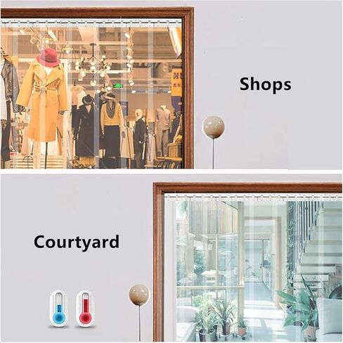 ستارة باب بشريط PVC - فينيل شفاف مقاوم للماء، ستائر بلاستيكية ناعمة للاستخدام الصناعي، ستارة شرائحية قابلة للتعديل للمبردات والمحلات التجارية، سهلة القطع والتركيب in Kuwait