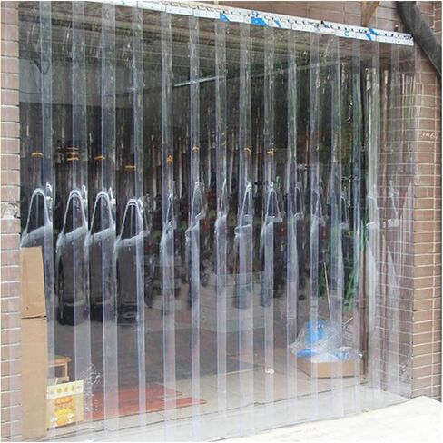 ستارة باب بشريط PVC - ستارة بلاستيكية ناعمة من الفينيل للعزل، شفافة للغاية، سهلة التنظيف، حجم قابل للتخصيص، مثالية للاستخدام التجاري والمنزلي in Kuwait