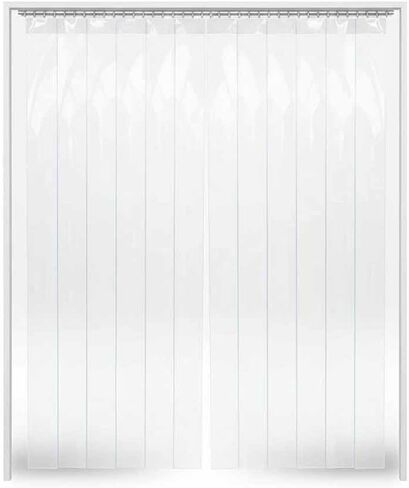 ستارة باب شريطية من الفينيل شديدة التحمل - ستائر شريطية من مادة PVC بسمك 1.7 مم للمجمدات والمبردات، مقاس 210 × 240 سم، مثالية للاستخدام السكني والتجاري in Kuwait