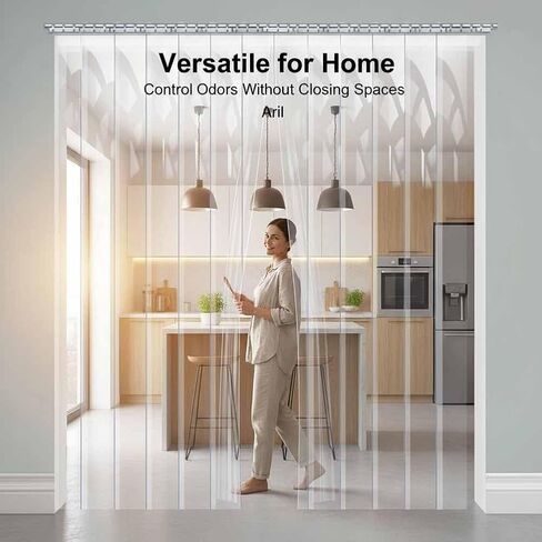 Heavy-Duty Vinyl Strip Door Curtain - 1.7mm Thick PVC Strip Curtains for Walk-in Freezers & Coolers, 210x240cm, Ideal for Residential & Commercial Use in Saudi Arabia