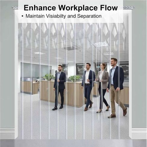 Heavy-Duty Vinyl Strip Door Curtain - 1.7mm Thick PVC Strip Curtains for Walk-in Freezers & Coolers, 210x240cm, Ideal for Residential & Commercial Use in Saudi Arabia